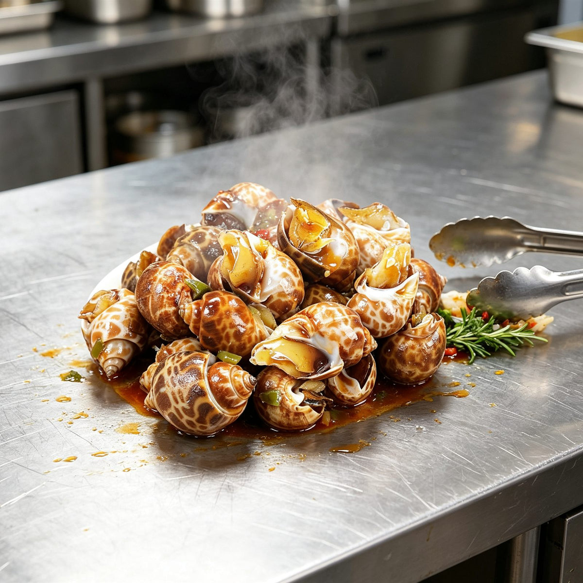 Fresh Sea Snails Ready to Serve