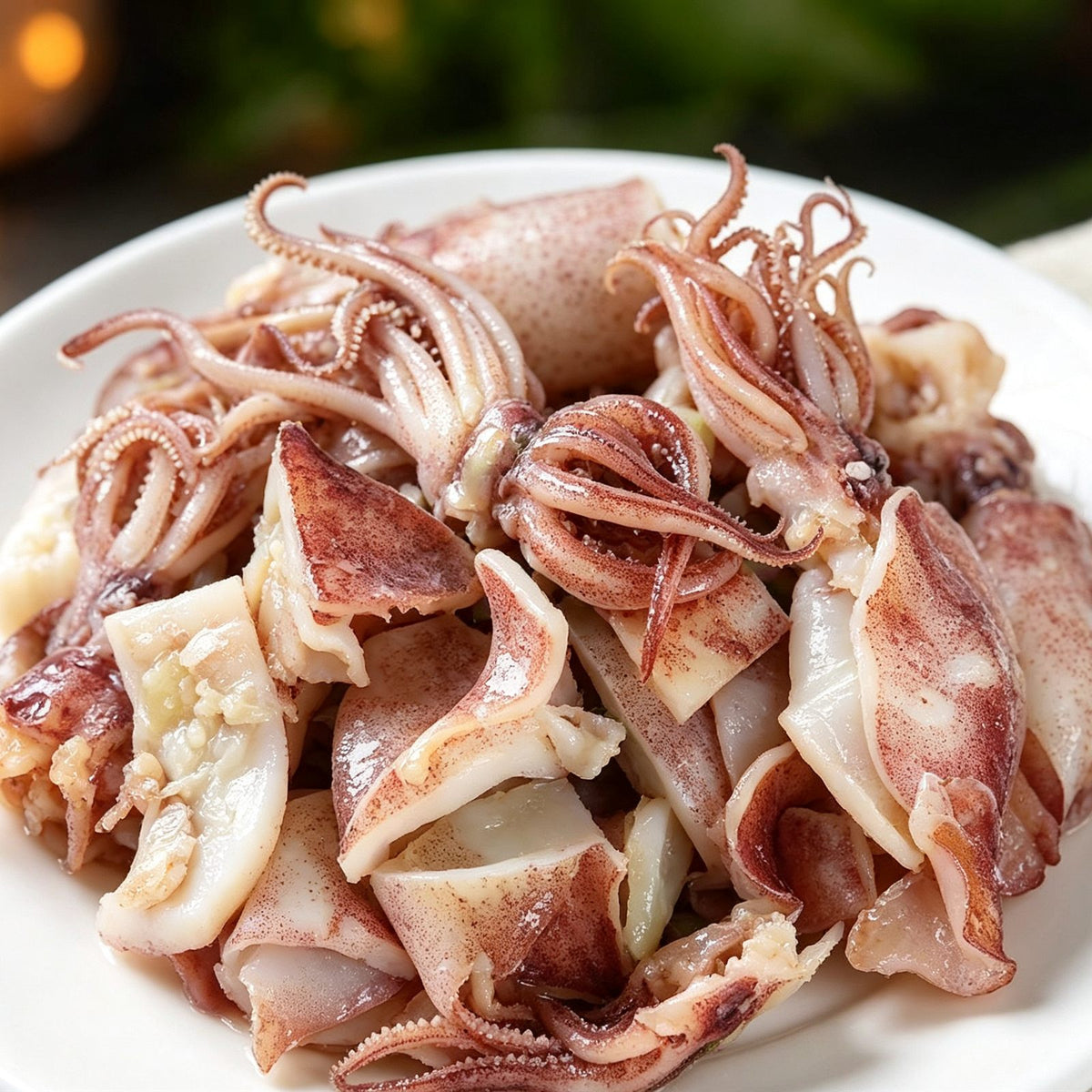 Fresh Whole Squid Ready to Cook